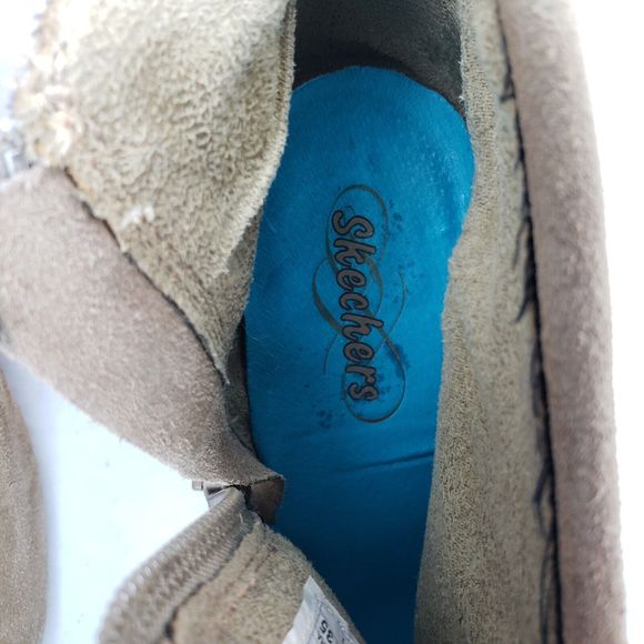 Skechers Leather Zip Cuffed Heeled Ankle Booties Tan 47480 Size 6.5 taupe - Picture 15 of 16